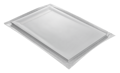 Receveur solid surface blanc avec grille caniveau solid surface blanc